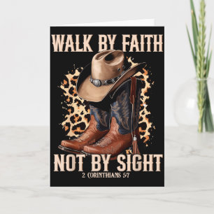 Walk By Faith Not By Sight Cowboy Cowgirl Western  Card