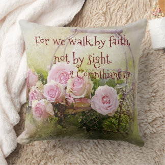 Walk by Faith Not by Sight Throw Pillow Decor