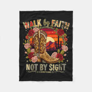 Walk By Faith Not Sight 2 Corinthians 5_7 Tee Fleece Blanket