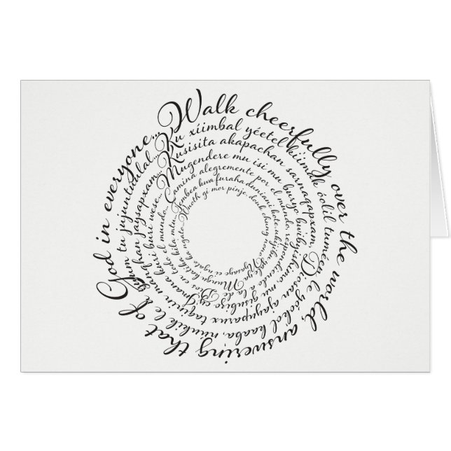 Walk Cheerfully George Fox Quote Card (Front Horizontal)