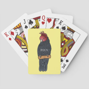 walk cockatoo bird cartoon illustration playing cards