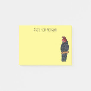 walk cockatoo bird cartoon illustration post-it notes