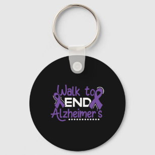 Walk Dementia Warrior Purple Ribbon Awareness Key Ring