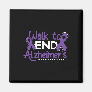 Walk Dementia Warrior Purple Ribbon Awareness  Magnet