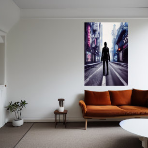 Walk down the empty street AI Art Poster