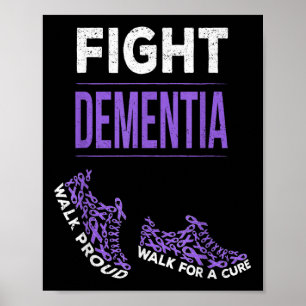Walk For A Cure Dementia Awareness Purple Ribbon S Poster