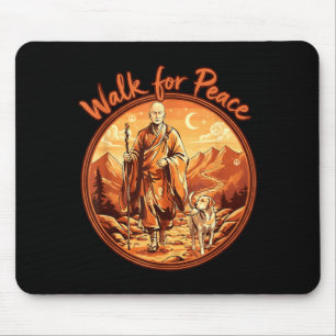 Walk for Peace Buddhist Monk and Labrador Mouse Pad