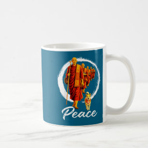Walk for peace buddhists monks peace aloka dog men coffee mug
