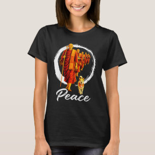 Walk for peace buddhists monks peace aloka dog men T-Shirt