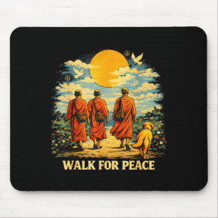 Walk for peace monks dog sunset spiritual journey mouse pad