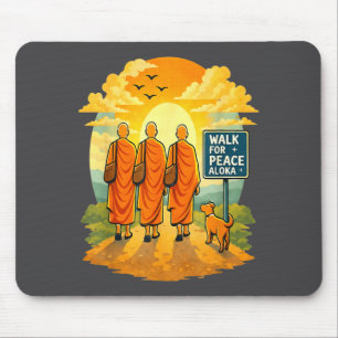 Walk For Peace Monks With Aloka Dog Mouse Pad