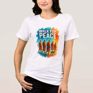 Walk For Peace – Rainy Monk March Splash Art Tri-Blend Shirt