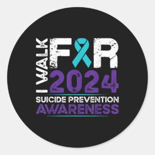 Walk For Suicide Prevention Awareness 2024  Classic Round Sticker