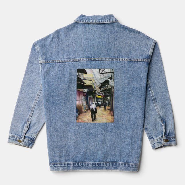 Walk Home through Antiquity Denim Jacket (Back)