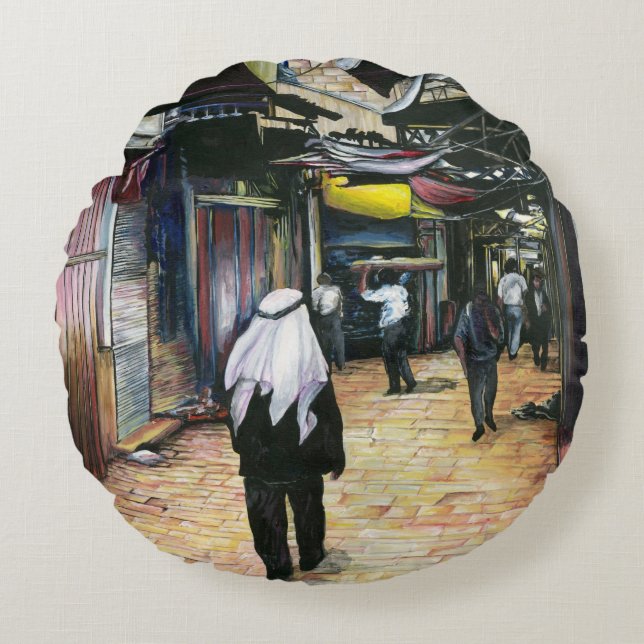 Walk Home through Antiquity, Old Jerusalem Round Cushion (Front)