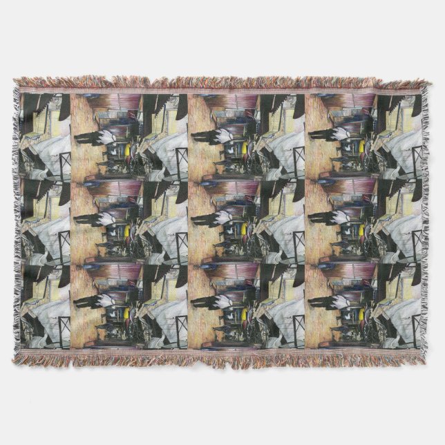 Walk Home through Antiquity, Old Jerusalem Throw Blanket (Front)