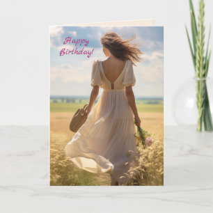 WALK IN THE FIELD DAUGHTER BIRTHDAY CARD