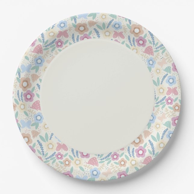 Walk in the Gardens Paper Plate (Front)