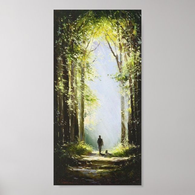 Walk in the wood oil painting poster (Front)