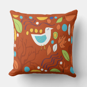 WALK IN THE WOODS Brown Tan Throw Pillow
