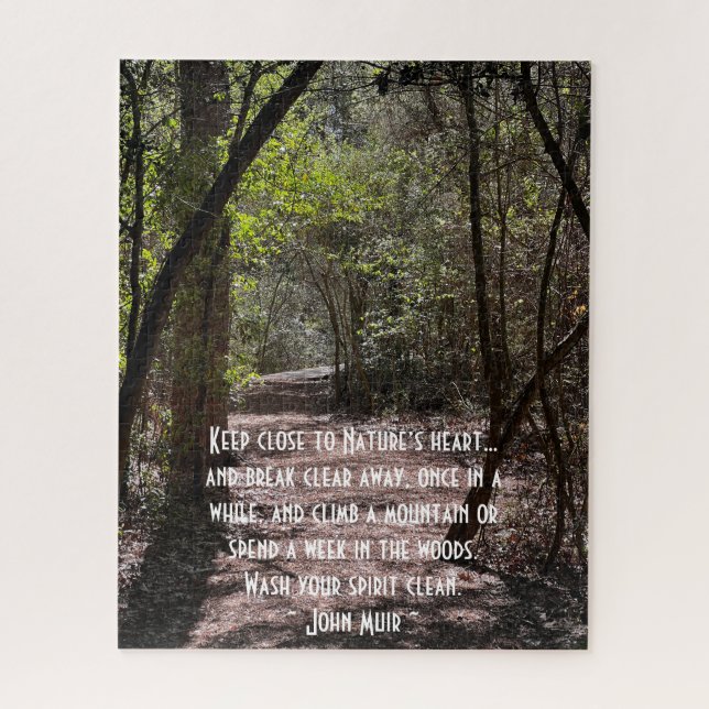Walk in the woods; nature quote by John Muir Jigsaw Puzzle (Vertical)