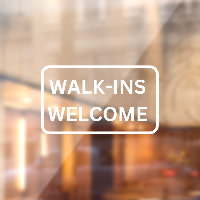 Walk-Ins Welcome Storefront Decal