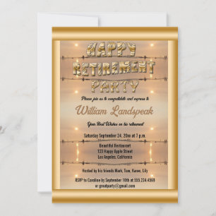 Walk on Sunny Beach Sunset Happy Retirement Party Invitation