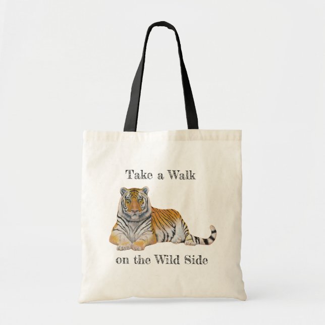 Walk on Wild Side Tiger Tote Bag (Front)