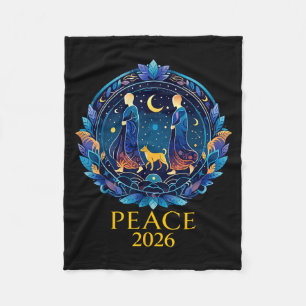 Walk peace 2026 world peace monks with aloka dog fleece blanket