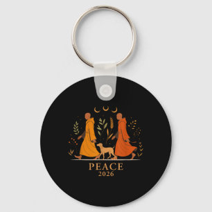 Walk Peace 2026 World Peace Monks with Aloka Dog Key Ring