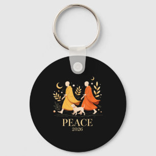Walk peace 2026 world peace monks with aloka dog  key ring