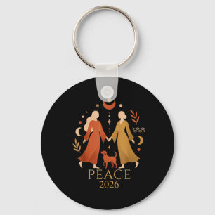 Walk Peace 2026 World Peace Women Monks Aloka Dog Key Ring