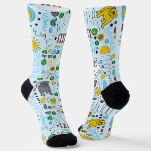 WALK PEE SNOOZE Bulldog Doggy Dog Modern Socks