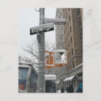 Walk Street Sign Snow Upper West Side New York NYC