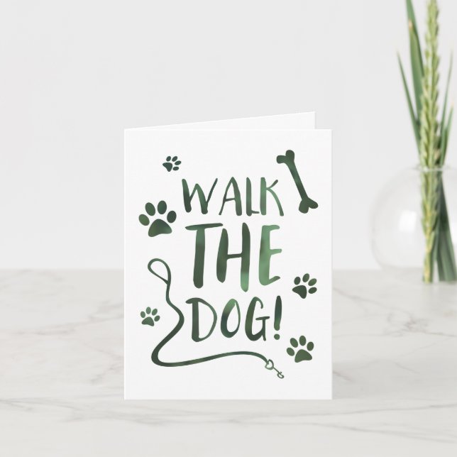 walk the dog holiday card (Front)
