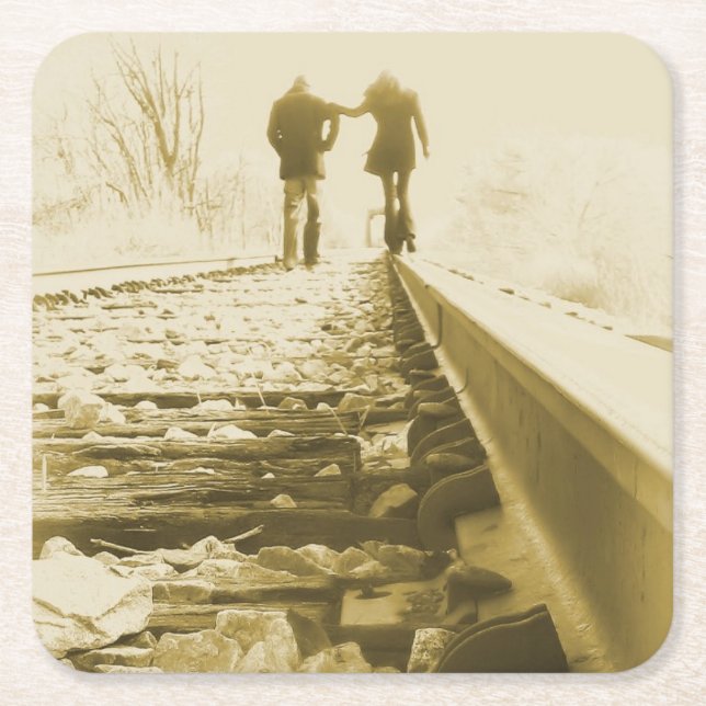 Walk the Rails Hand-in-Hand - Coaster (Front)