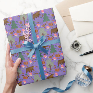 Walk Through the Woods on Medium Purple Wrapping Paper
