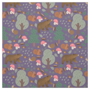 Walk Through the Woods on Purple Fabric