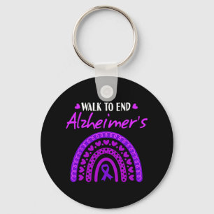 Walk To End Heimerheimer Disease Awareness Purple  Key Ring