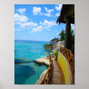 Walk Way to Cool Blue Poster