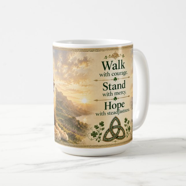 Walk with Courage Lion Coffee Mug (Front Right)