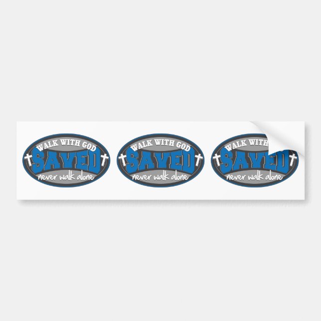 Walk With God(Blue) Bumper Sticker (Front)
