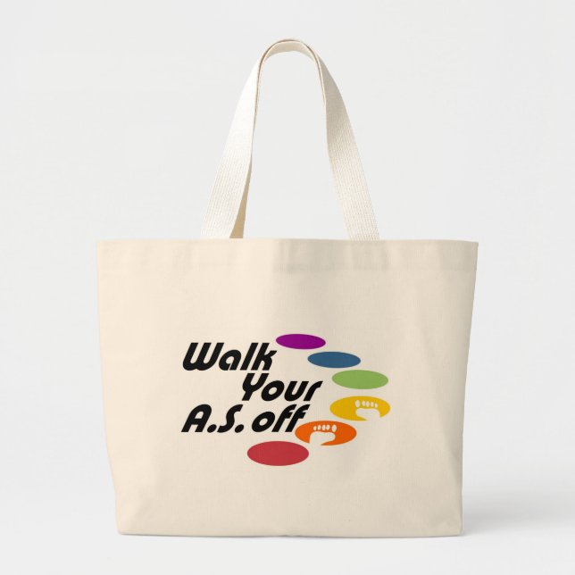Walk Your A.S. Off - Logo Only Large Tote Bag (Front)