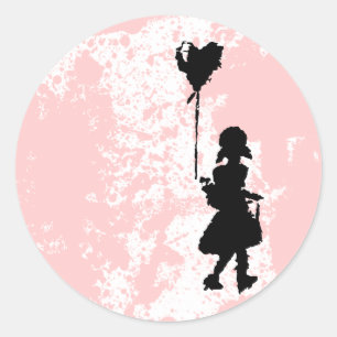 walk your heart classic round sticker