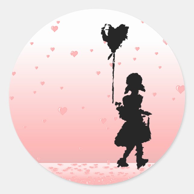 walk your heart classic round sticker (Front)