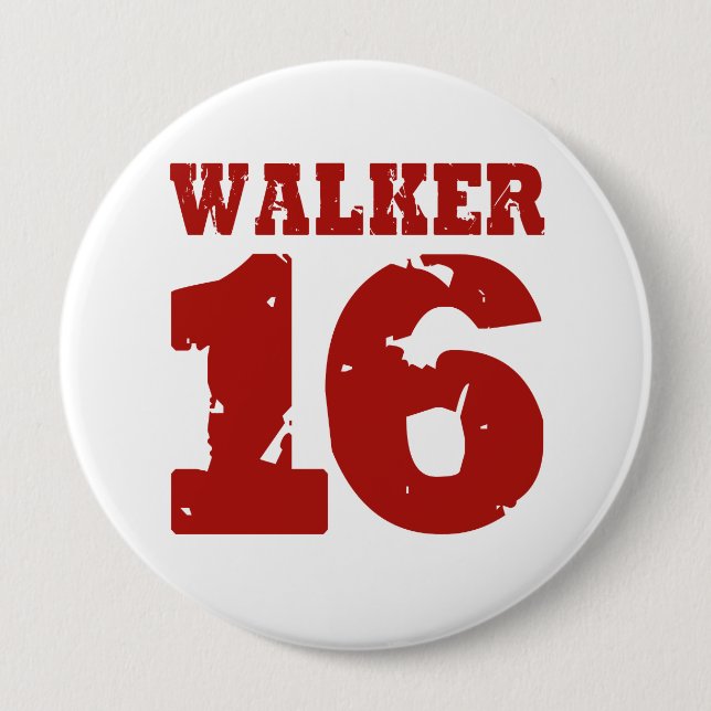 Walker 16 Campaign Jersey Distressed 10 Cm Round Badge (Front)