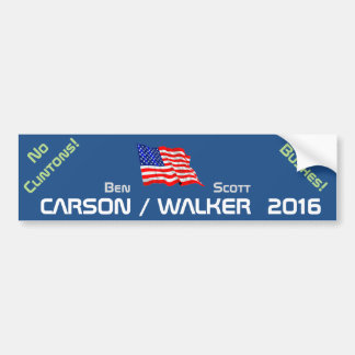 WALKER 2016 - no clintons no bushes Bumper Sticker