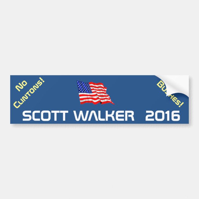 WALKER 2016 - no clintons no bushes Bumper Sticker (Front)