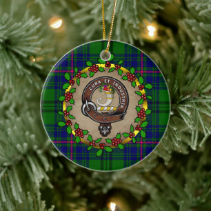 Walker Clan Badge & Tartan Personalised Christmas Ceramic Ornament