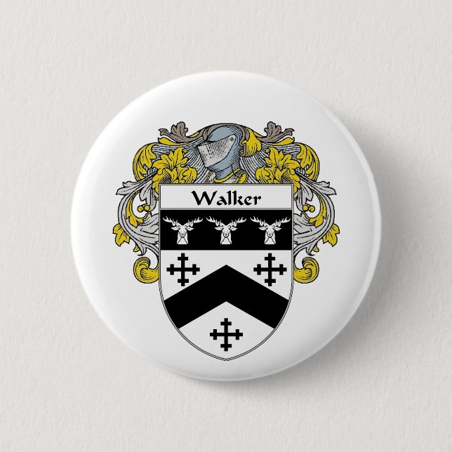 Walker Coat of Arms (Mantled) 6 Cm Round Badge (Front)